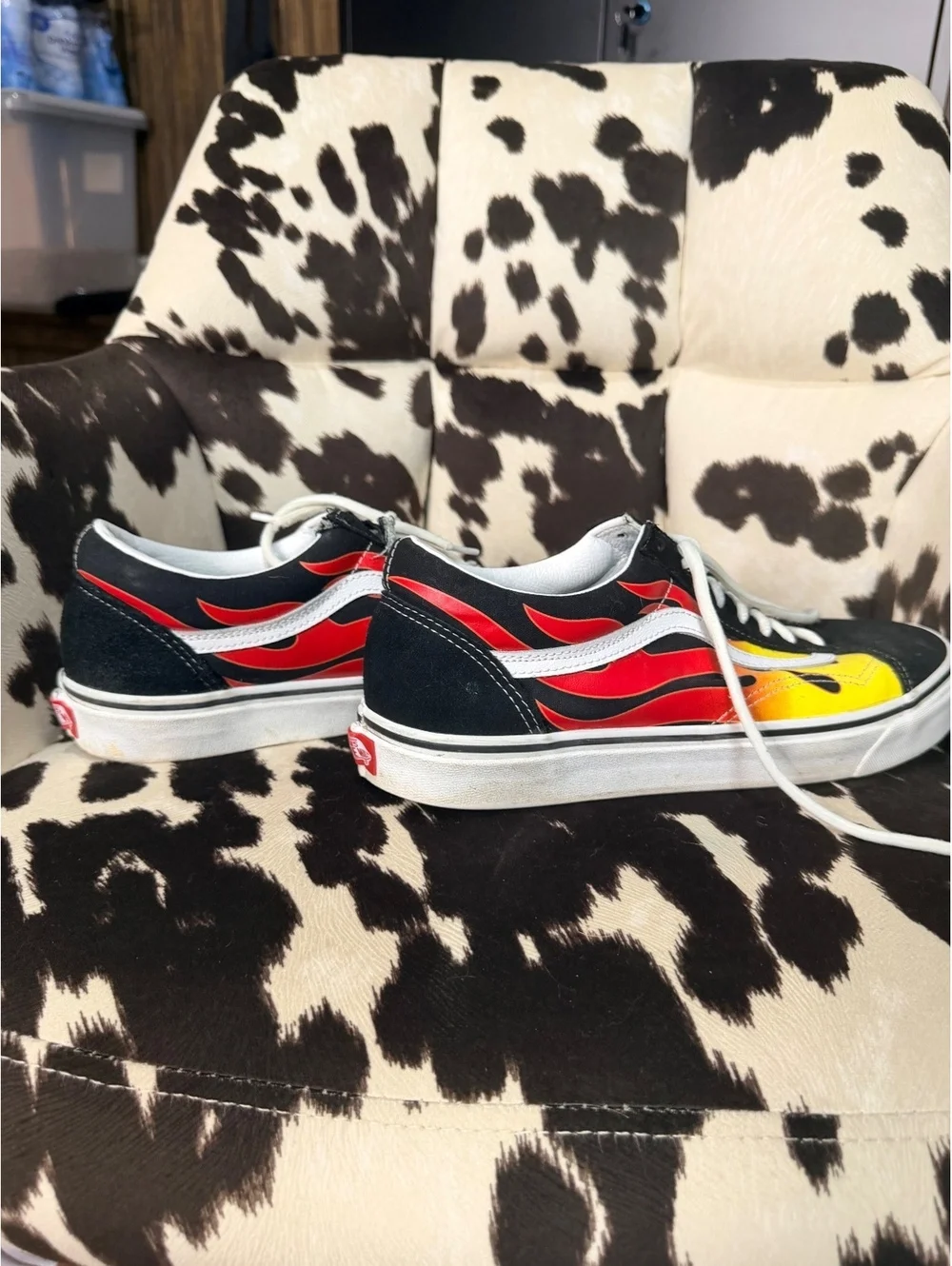 CALL OUT Vans Flame Print Old Skool Sneakers Size 12